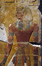 Eine farbige Darstellung eines Pharao im Neuen Museum Berlin